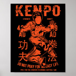 Kenpo Karate Martial Arts Vintage Retro Style Dist Poster