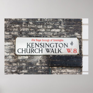 KENSINGTON CHURCH WALK W8 - LONDON ROAD SIGN