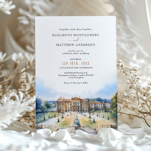 Kensington Palace Gardens London UK Wedding Invitation