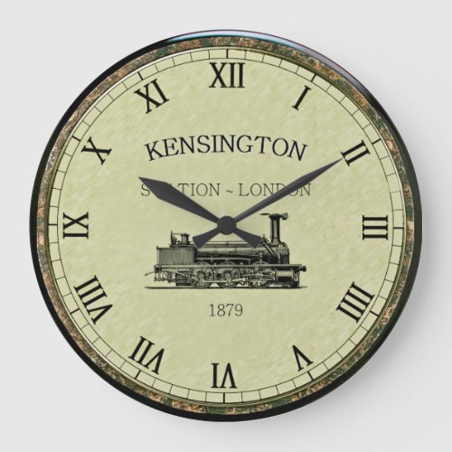 Kensington Station  Steam Engine  London England Large Clock