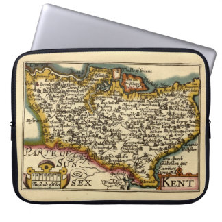 Kent County England Old Antiquarian John Speed Map Laptop Sleeve