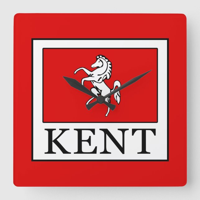 Kent County England Square Wall Clock (Front)