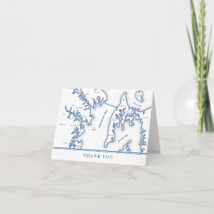 Kent Island Destination Wedding Photo Letterpress Thank You Card