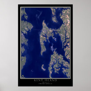 Kent Island Maryland From Space Satellite Map Poster