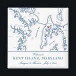 Kent Island Maryland Map Destination Wedding Favor Magnet<br><div class="desc">Quick and Easy ordering! These Kent Island MD map magnets make great Kent Island wedding favors to include in your Maryland destination wedding welcome bags. Move the heart by clicking "Edit Using design tool" under "Personalize". This elegant Kent Island map wedding favor magnet is perfect for your Kent Island destination...</div>
