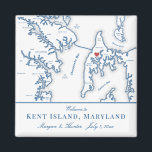 Kent Island Maryland Map Destination Wedding Favor Magnet<br><div class="desc">Quick and Easy ordering! These Kent Island MD map magnets make great Kent Island wedding favors to include in your Maryland destination wedding welcome bags. Move the heart by clicking "Edit Using design tool" under "Personalize". This elegant Kent Island map wedding favor magnet is perfect for your Kent Island destination...</div>