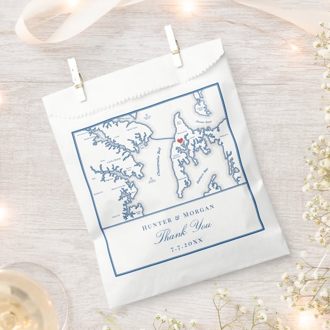Kent Island Maryland Thank You Wedding Favor Bag (Clipped)