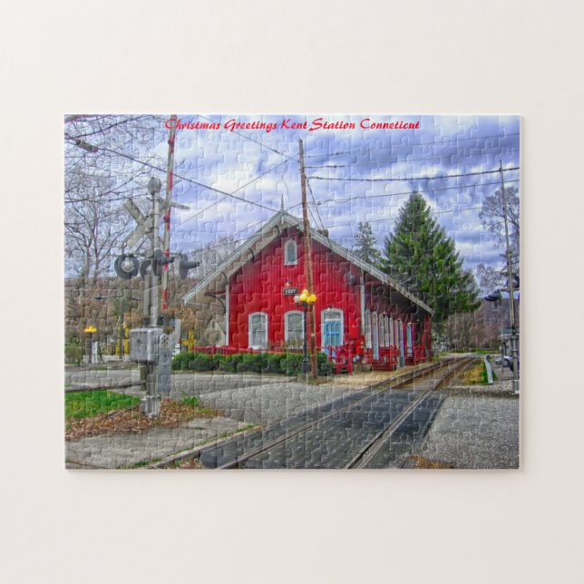 Kent  Station Connecticut. Christmas Greetings Jigsaw Puzzle (Horizontal)
