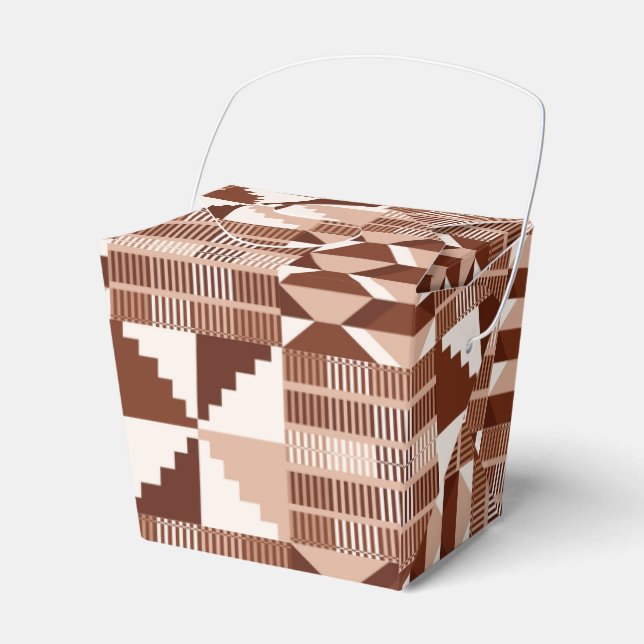 Kente Block - Clay Terracotta Favor Boxes (Front Side)