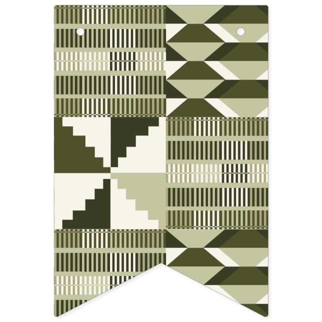 Kente Block - Heritage Olive Bunting Flags (First Flag)