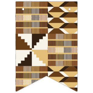 Kente Block - Muted Ochre Bunting Flags