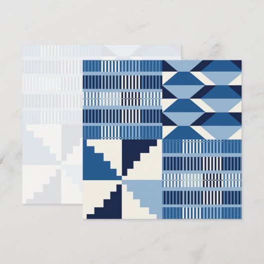 Kente Block - Soft Indigo Flat Card (Front/Back)