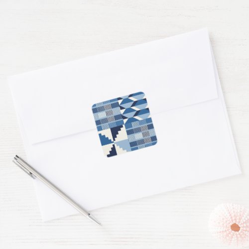 Kente Block - Soft Indigo Square Sticker