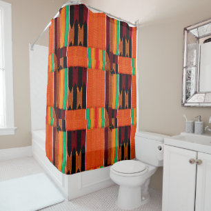Kente Cloth Pattern Shower Curtain