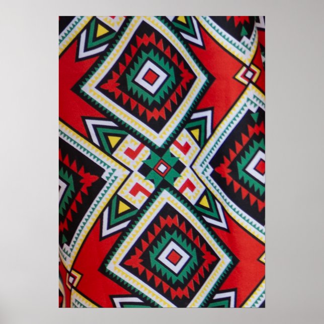 Kente Geometric Tapestry Poster (Front)