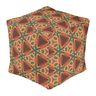 Kente Geometrics Kwanza Afrocentric Pouf