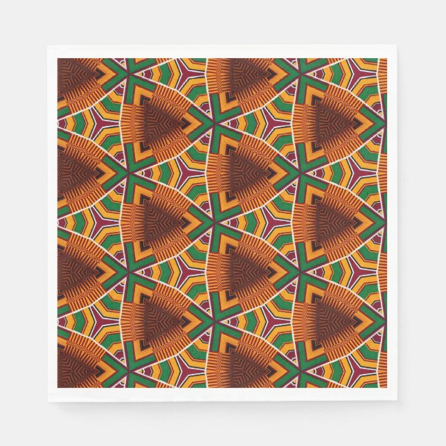 Kente Geometrics Kwanzaa Afrocentric Napkins (Front)