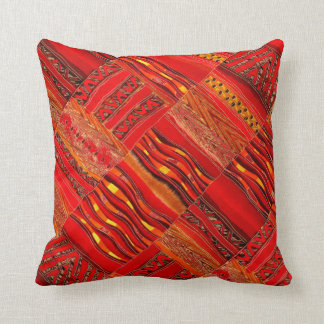Kente in red on red throw pillow