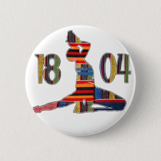 Kente Neg Marron 1804 Haiti | Haitian Neg Mawon Button (Front)
