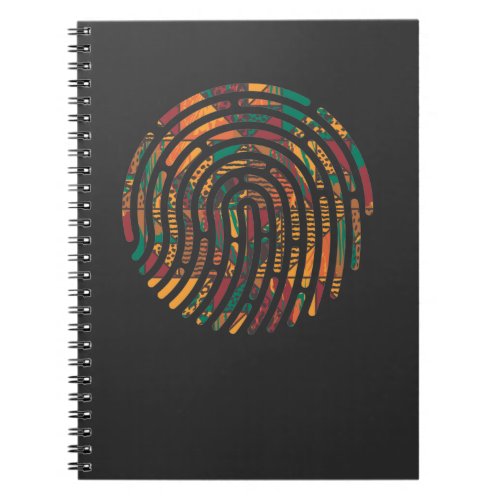 Kente Pattern African Ghana Fingerprint nwentoma Notebook