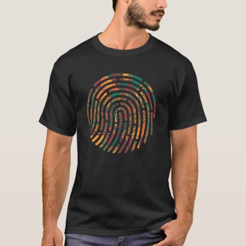 Kente Pattern African Ghana Fingerprint nwentoma T_Shirt