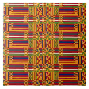 Kente Pattern – Vibrant African Textile Art Ceramic Tile