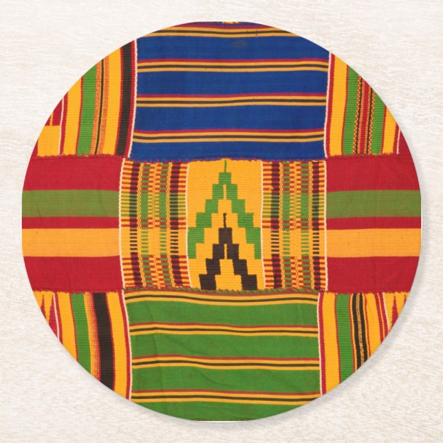 Kente Print Paper Coasters (Front)