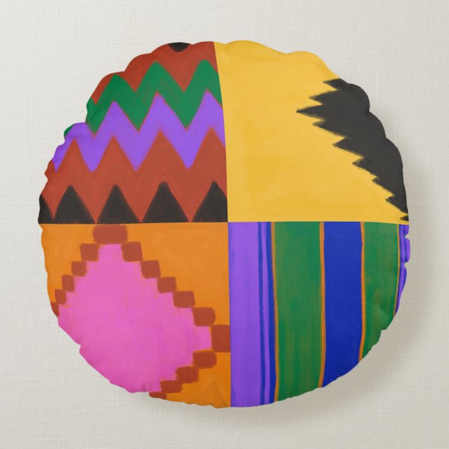 Kente Round Pillow (Front)