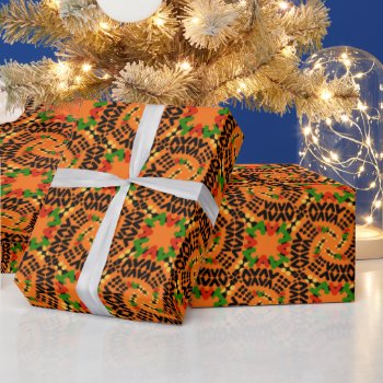 Kente-style Design Wrapping Paper by saytoons at Zazzle