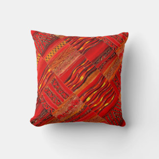Kente True Red Throw Pillow