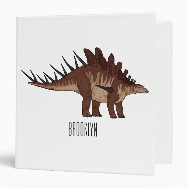 Kentrosaurus cartoon illustration  3 ring binder (Front/Inside)