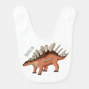 Kentrosaurus cartoon illustration baby bib