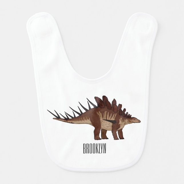 Kentrosaurus cartoon illustration  baby bib (Front)