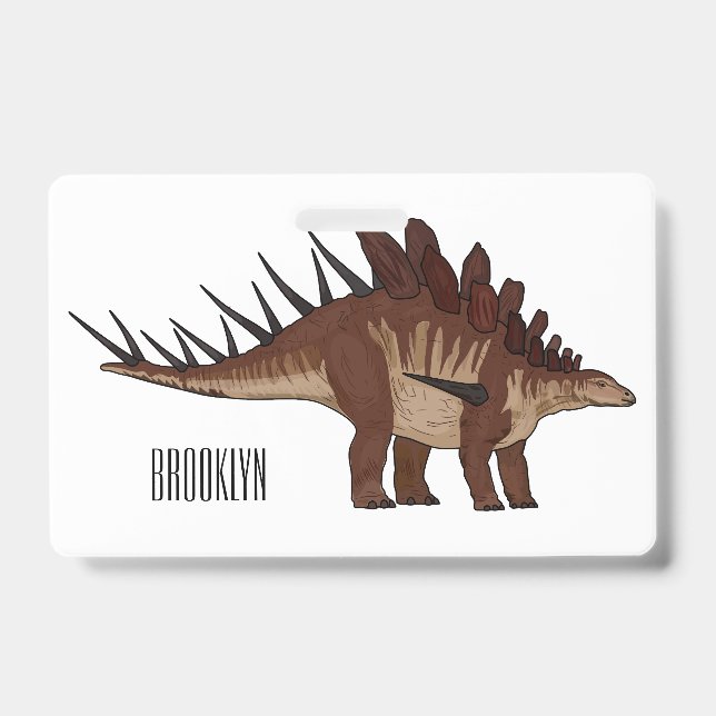 Kentrosaurus cartoon illustration  badge (Front)