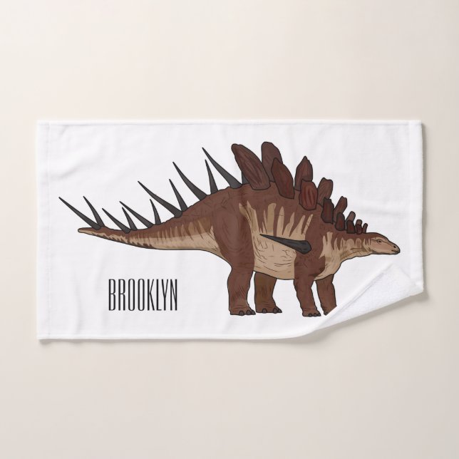Kentrosaurus cartoon illustration  bath towel set (Hand Towel)