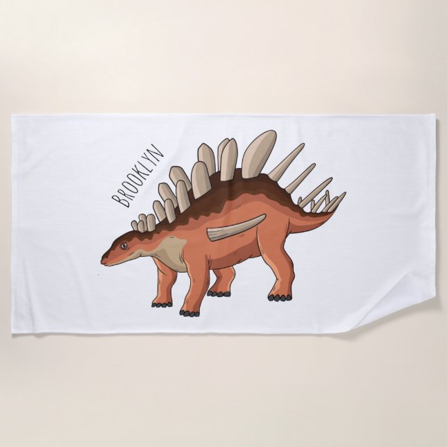 Kentrosaurus cartoon illustration beach towel (Front)