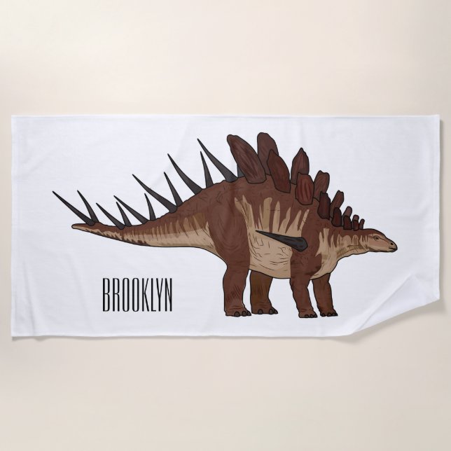 Kentrosaurus cartoon illustration  beach towel (Front)