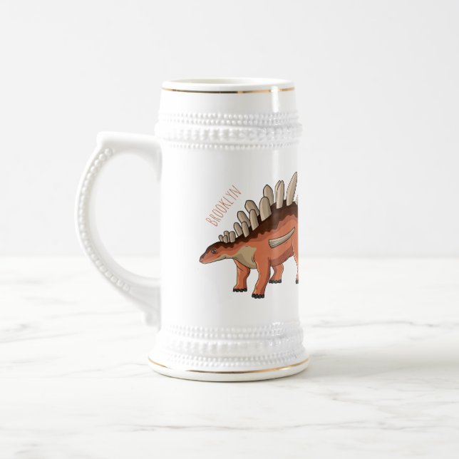Kentrosaurus cartoon illustration  beer stein (Left)