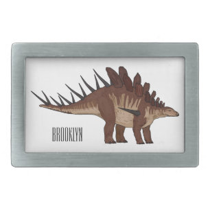 Kentrosaurus cartoon illustration  belt buckle