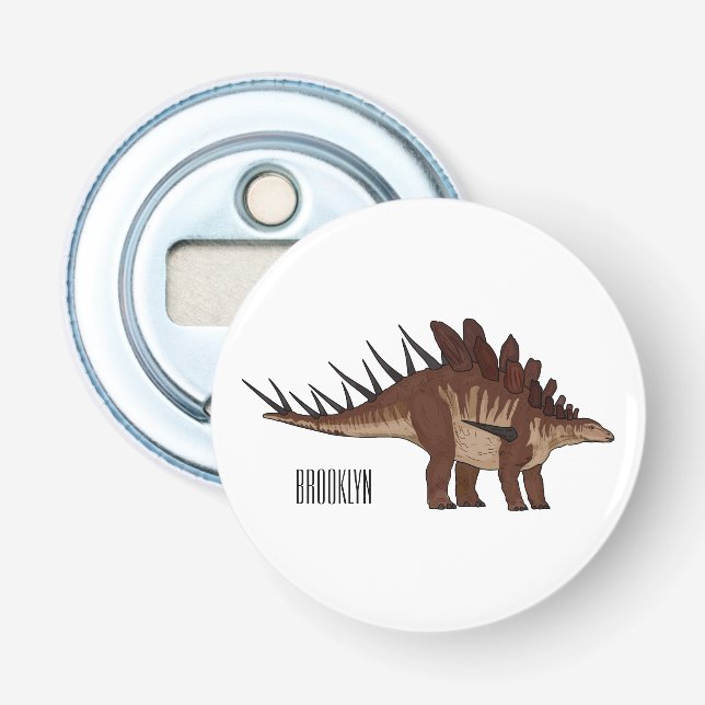 Kentrosaurus cartoon illustration  bottle opener (Front)