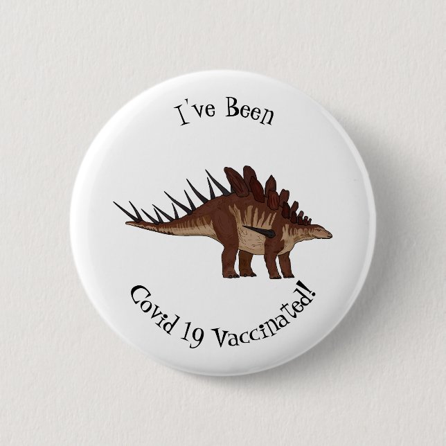 Kentrosaurus cartoon illustration button (Front)