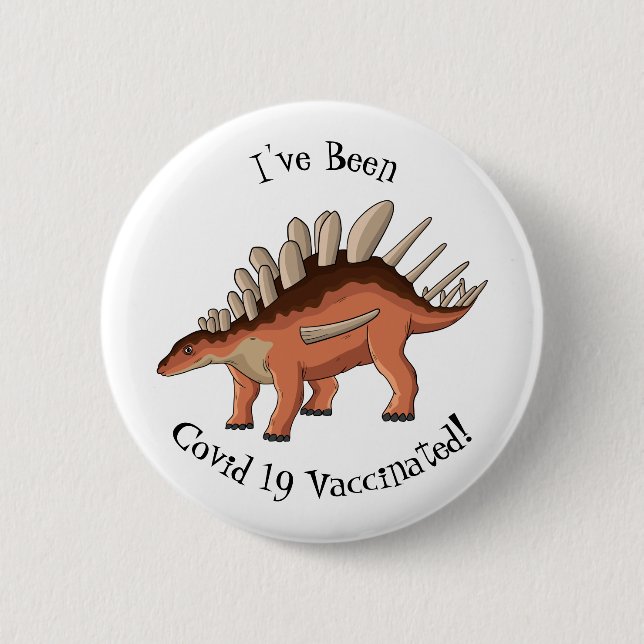 Kentrosaurus cartoon illustration button (Front)