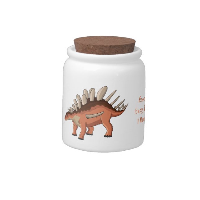 Kentrosaurus cartoon illustration  candy jar (Left)