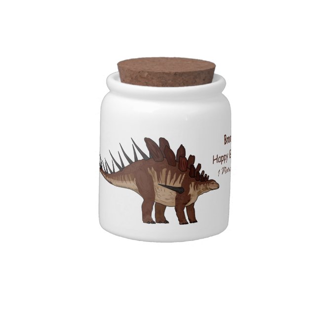 Kentrosaurus cartoon illustration candy jar (Left)