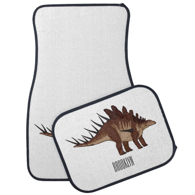 Kentrosaurus cartoon illustration  car floor mat (Set)