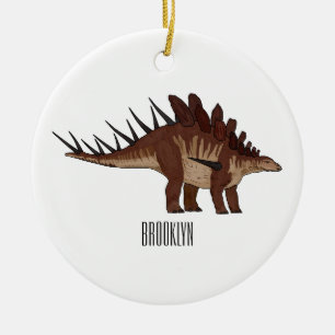 Kentrosaurus cartoon illustration  ceramic ornament