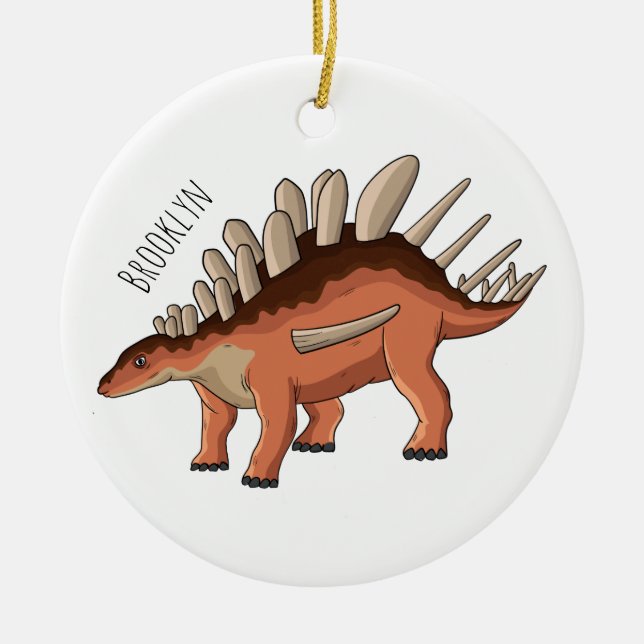 Kentrosaurus cartoon illustration ceramic ornament (Front)