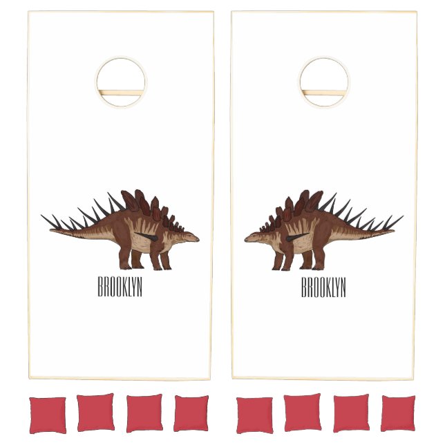 Kentrosaurus cartoon illustration  cornhole set (Set)
