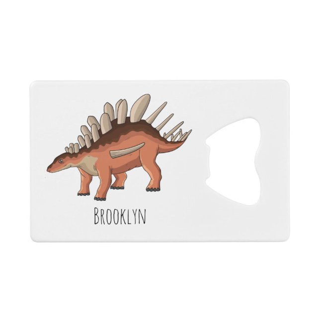 Kentrosaurus cartoon illustration credit card bottle opener (Front (Horizontal))