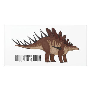Kentrosaurus cartoon illustration door sign
